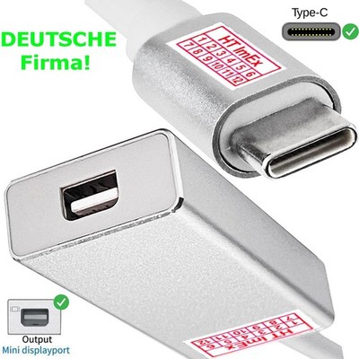 USB C auf Mini DisplayPort Adapter 60Hz 4KUSB-C Adapterkabel Laptop HD Qualität