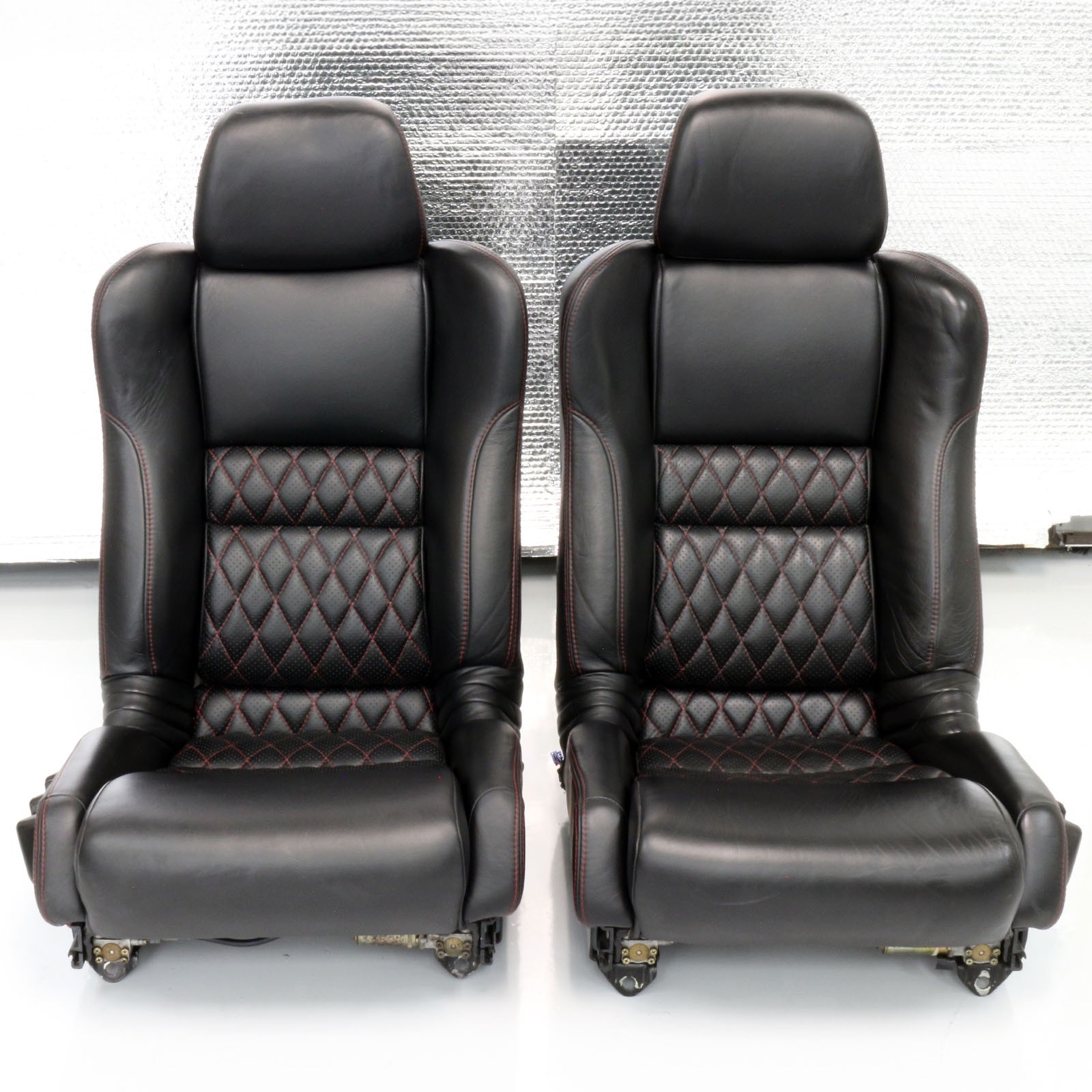 Acura NSX 1991-2005 OEM Seats Perforated Black Red Diamond Stitching