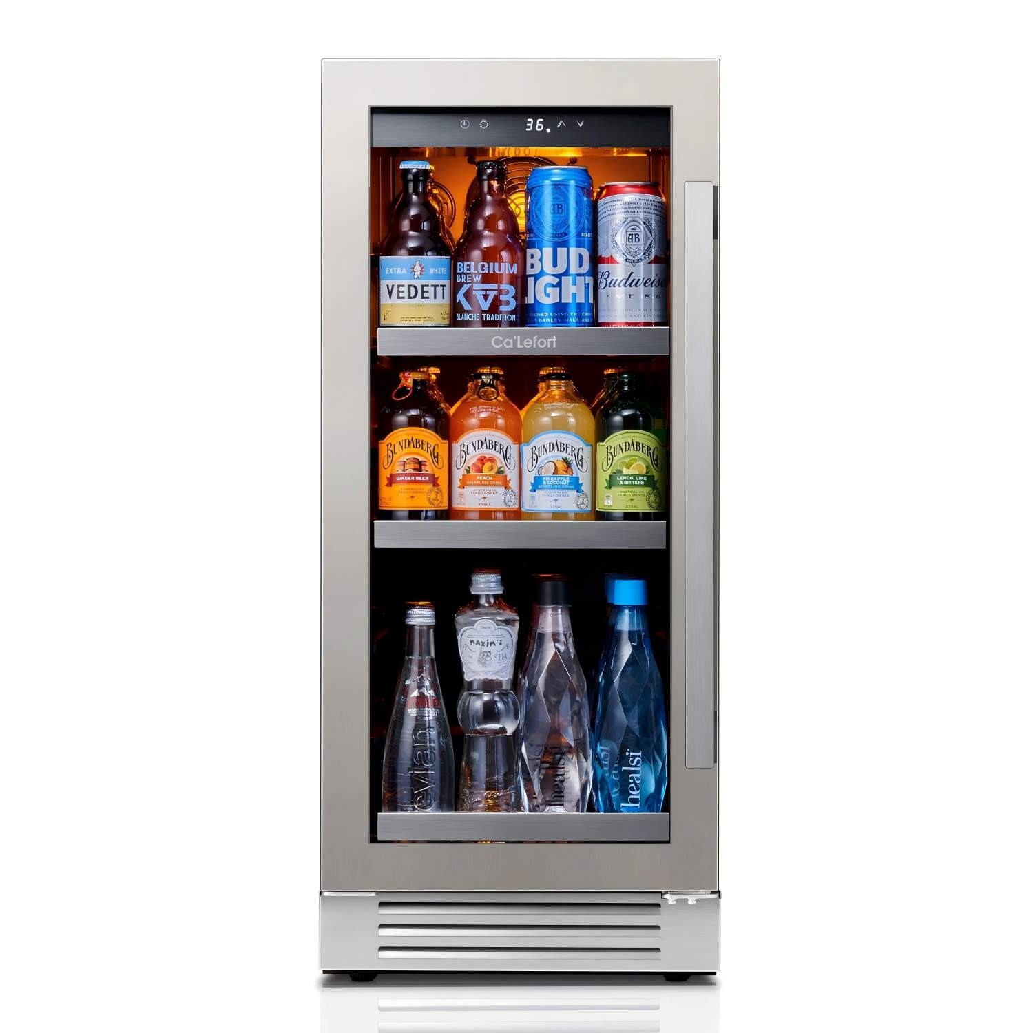 Ca'Lefort 15" Beverage Refrigerator Cooler 100 Can with Glass Door and 3 Shelves