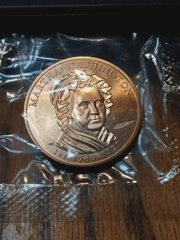Martha Washington 1st 1789-1797 First Lady Of The Continental Army Bronze Medal