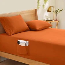 Horbaunal Extra Deep Pocket Cal King Fitted Sheet Only - Fits Up to 24 Inch M...