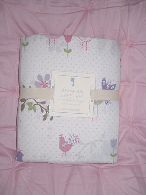 NEW Pottery Barn Kids Spring Flower Lavender Bird FULL Sheet Set ~ HOLIDAY GIFT