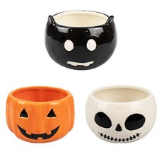 HALLOWEEN STONEWARE BOWLS Party Snacks Candy Treats Serving Tableware Decor Gift