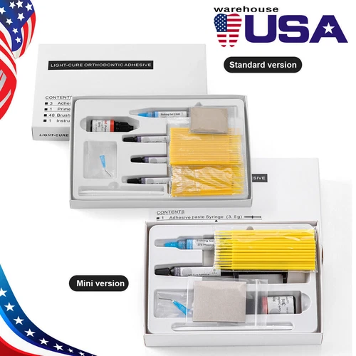 Dental Bracket Braces Glue Ortho Bonding System Light Cure Primer Adhesive Kits