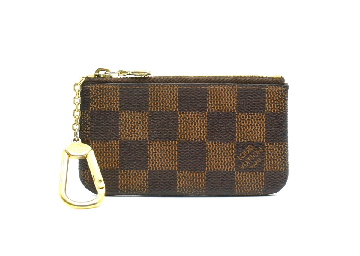 Authentic Louis Vuitton Key Pouch Damier Ebene N62658 COA Designer