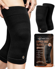 Copper Knee Brace 2 Pack - Compression Sleeve for Pain Relief Recovery