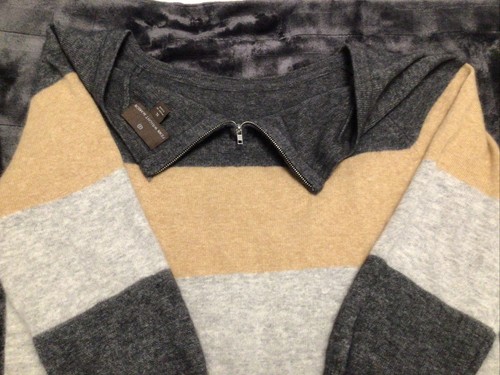Fenn Wright Manson Striped Nylon Angora Back Zip Sweater XL - Picture 7 of 7