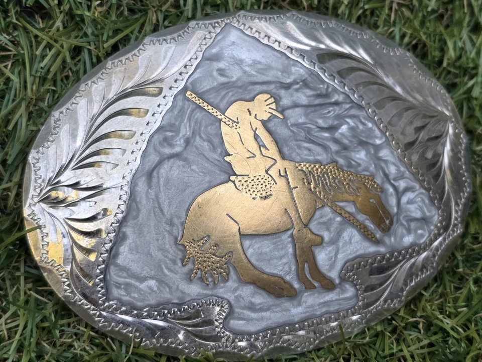 FIVELA VINTAGE DÉCADA DE 1980 **FIM DA TRILHA** ARTE INDIANA DESIGN SUDOESTE DO MÉXICO - Imagem 2 de 4