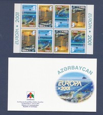 AZERBAIJAN - Scott 714-715a - MNH Booklet - EUROPA, Oil Derrick, Fish - 2001 --c