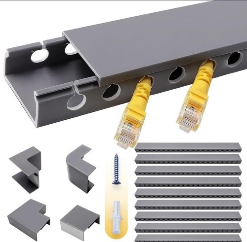 Cable Raceway Kit139 Inch Open Slot Cable Management Kit with Upgraded Snap