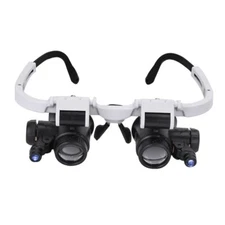 Headband Magnifier LED Light Head Magnifying Glass Visor Jeweler Reading Repair