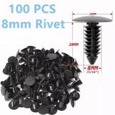 For 100x 8mm Bumper Clips Auto Car Hole Plastic Rivets Fastener Fender Push Pin