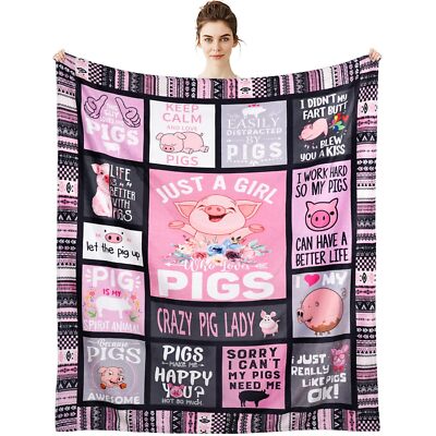 Pig Gifts for Girls Cute Pig Blanket Pink Pig Throw Blanket Pig
