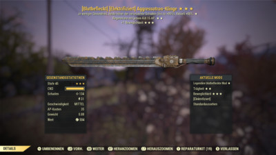 fallout 76 pc Aggressotron Klinge Blutbefleckt