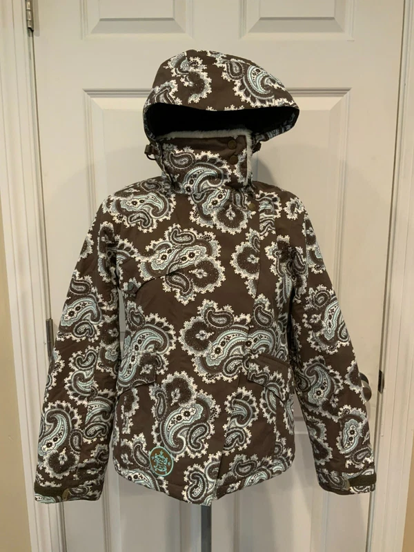 burton floral paisley hooded ski snowboard jacket