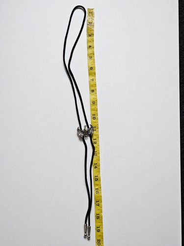 Vintage Western American Patriotic Eagle Skull Silver Punk Bolo Necktie Necklace - Picture 9 of 9
