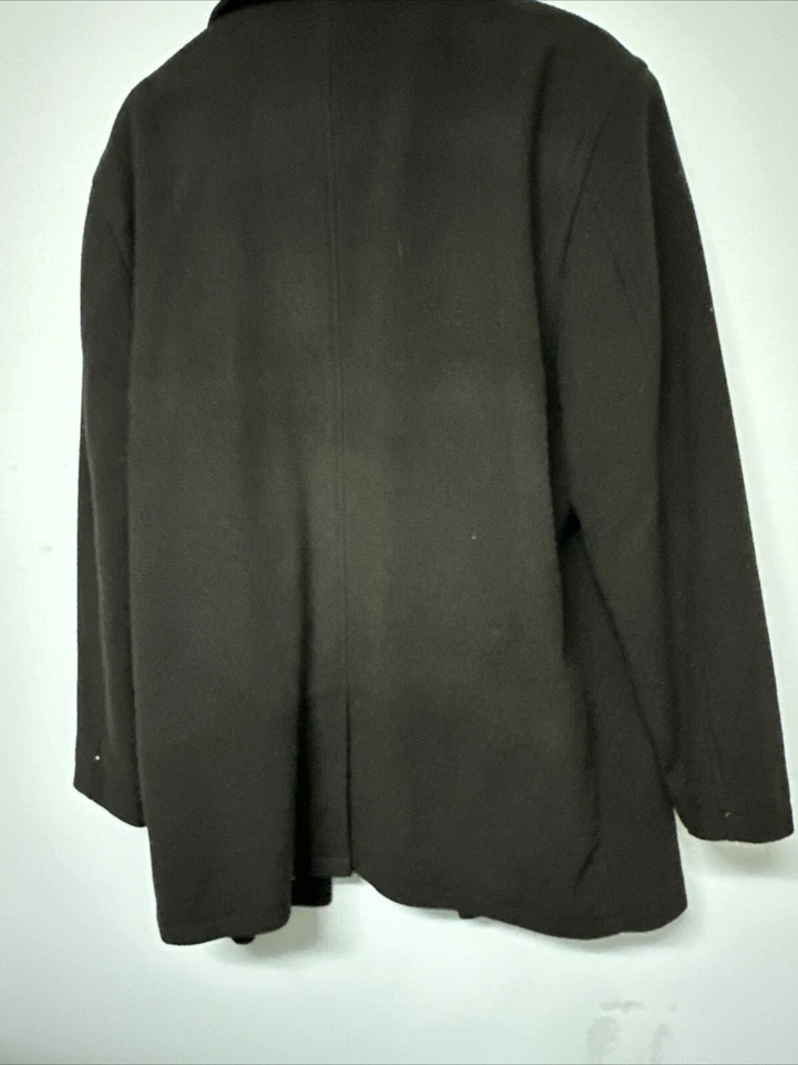 Abrigo de tela para hombre Claiborne tejido en Italia mezcla de lana marrón talla L Foto 4 de 4