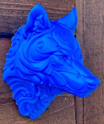 3D gedrucktes Modell - Wolfskopf - Wanddeko - Wohndeko