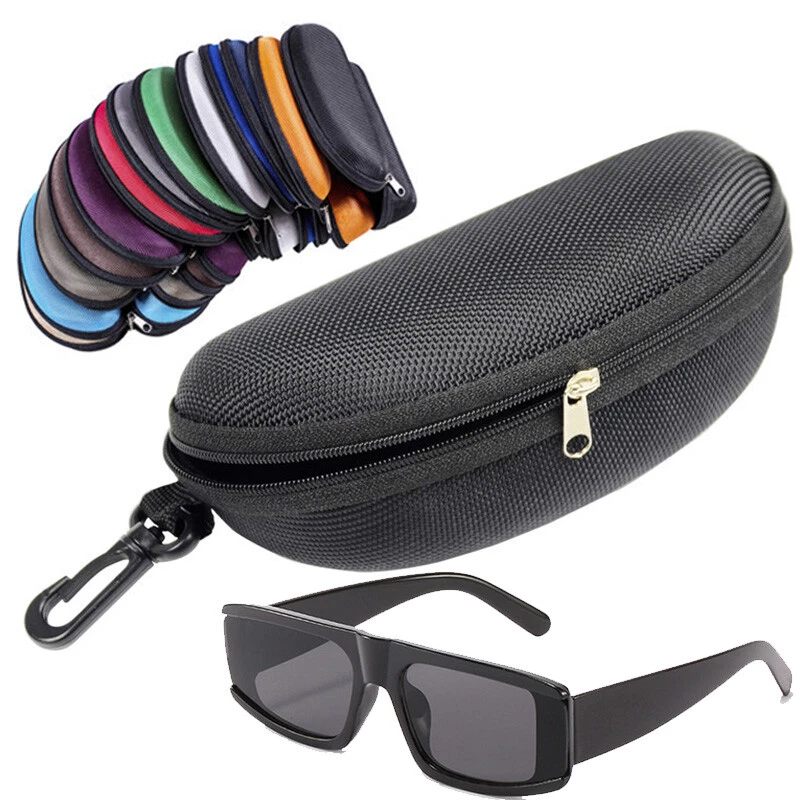 1 PC Portable Eye Glasses Case Sunglasses Protector Box Belt Clip Hard  Zipper G