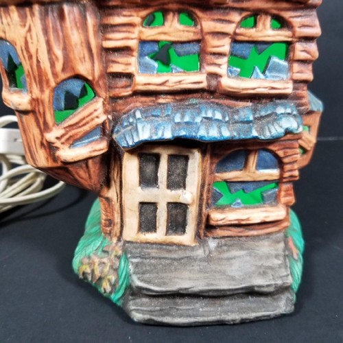 Vtg 1983 Ceramic Haunted House Lights Up Green Doc Holliday Bat Halloween Décor - 第 7/12 張圖片