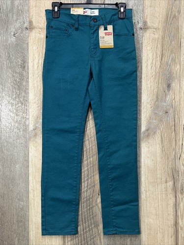 LEVI'S 510 Skinny Fit Jeans Boy's Size 12 Reg Spruce Green Stretch Denim NWT