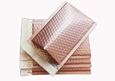 #000 4"x8" (Inner Size 4" x 7")Matte Metallic Rose Gold Poly Bubble Mailers Bags