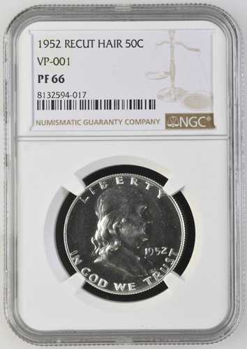 1952 Franklin Half Recut Hair VP-001 NGC PF66 Brilliant White PR66 Spotless RARE