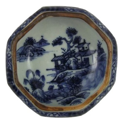 Early Kangxi Period Chinese Blue  & White  Footed Salt Dish