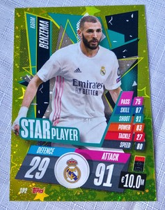 Match Attax 2020 21 Karim Benzema Star Player Card Ebay