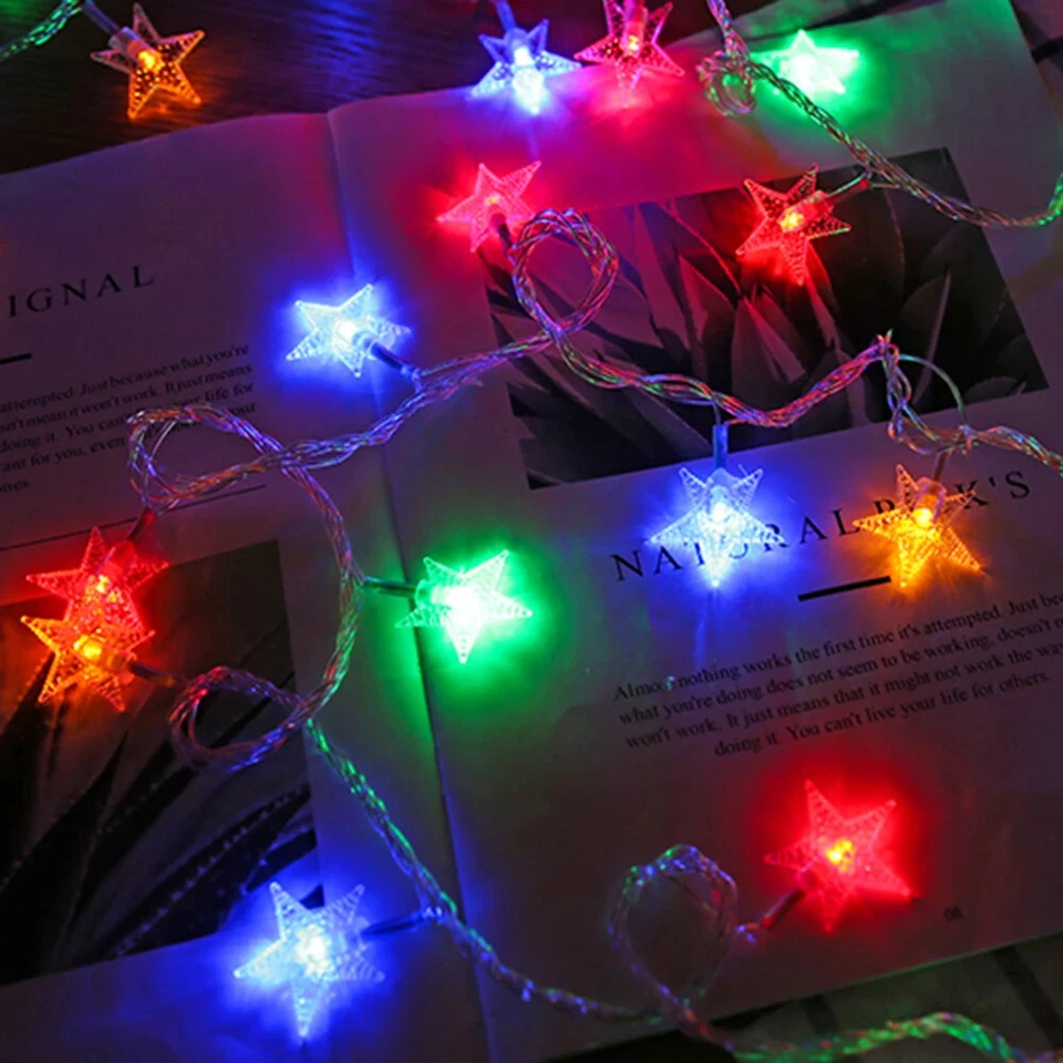 LED String Lights Outdoor Star Chain Lights Garland Lights Bulb Fairy Lights - Image 4 of 4