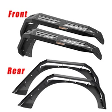 Front & Rear Fender Flares for 2007-2018 Jeep Wrangler JK JKU Duty 4PC Set Steel