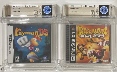 (2) MINT SEALED RAYMAN: 9.8 A+ Nintendo DS & 9.6 A PS1 Rush PlayStation WATA