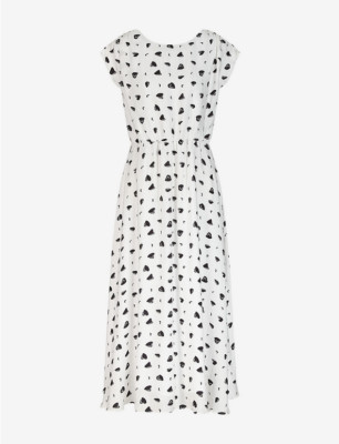 $190 Armani Exchange Women's Heart Patterned Maxi Dress , White , 4