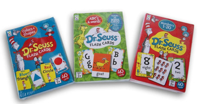 Dr. Seuss Flash Cards - Colors & Shapes, ABCs and Words, or Numbers