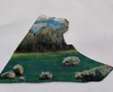 Картина Міні Океан Море Скали Гори Небо Акрил 5х8 дюймів Акрил РУЧНА РОБОТА