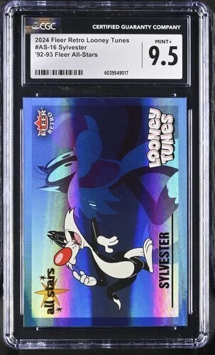 RETRO LOONEY TUNES FLEER '92-93 ALL STARS CGC MINT+ SYLVESTER AS16