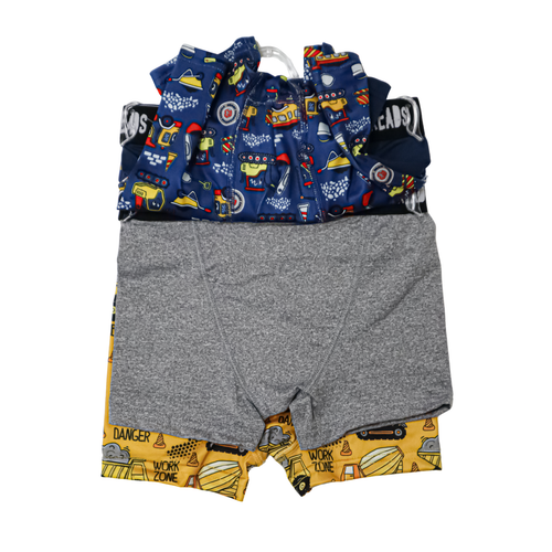 4 Pack Boys Happy Threads Boxer Briefs Size XS 4/5 Construction Trucks Print - Picture 2 of 7