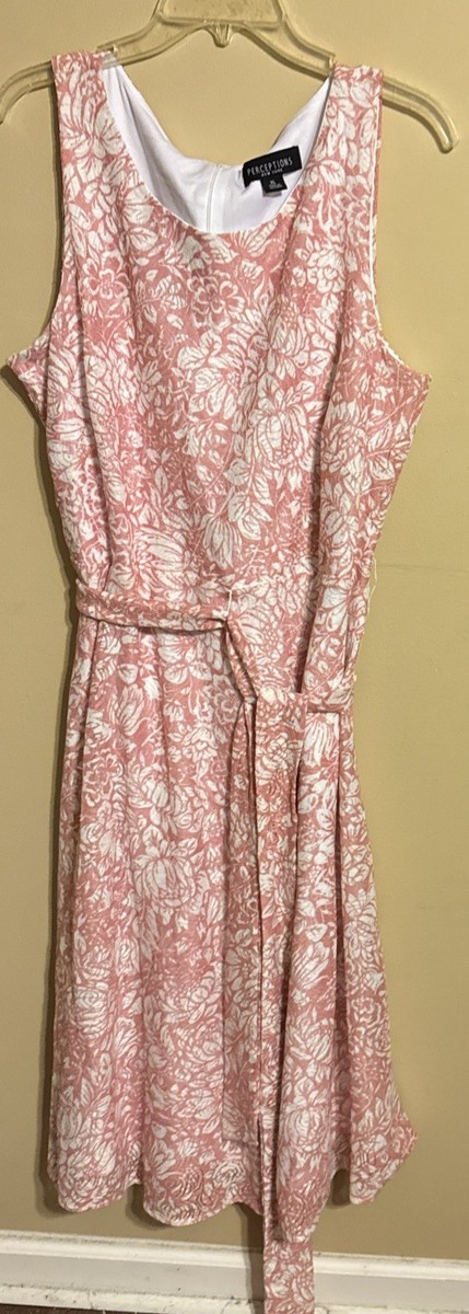 Perceptions Sleeveless Lined Floral Fit & Flare Dress Blush Sz XL | eBay
