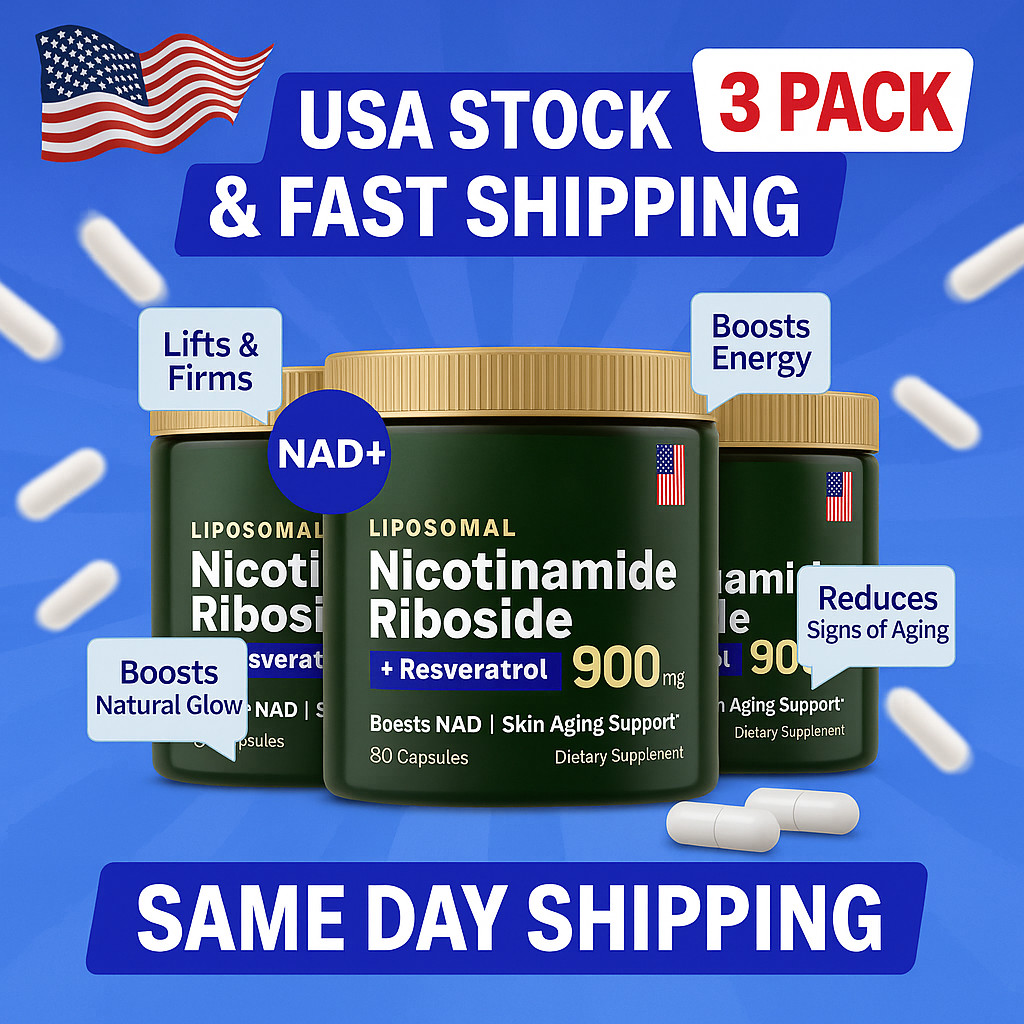 3PACK - Reus Research NAD+ Supplement 900mg Anti-Aging Nicotinamide Riboside