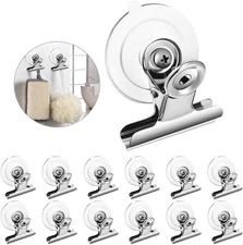 12 Packs Suction Cup Clip Plastic Round Suction Cup Clamp Holder Strong Window G