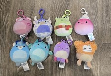 Mixed Lot Of 8 Original Squishmallows 3.5" Clip-on Keychains