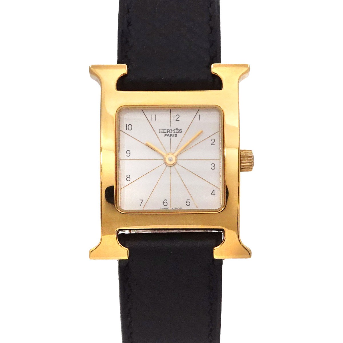HERMES H Watch RS1.201 Quartz White Dial Ladies Watch  display picture 3