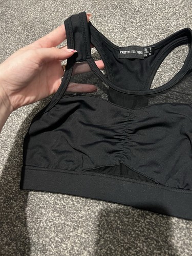 PrettyLittleThing Black Sports Bra – Size UK 8 / US 4 / EU 36 - Picture 4 of 5