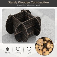 Round Coffee Table Modern Accent Table-Dark Rustic Oak 89cm