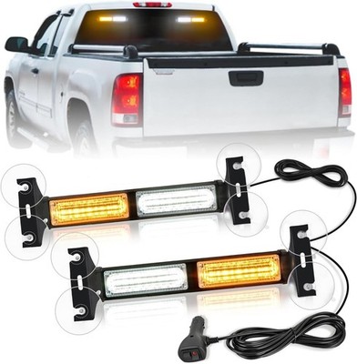 40LED Amber Emergency Strobe Lights Dash Safety Warning Hazard Windshield Lights