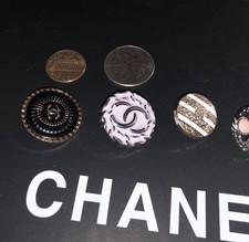 CHANEL Vintage MIXED Lot 10 Piece Buttons SetBlack Gold White Silver 20-23m