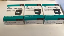 LOT of 3 WEXFORD Inkjet Cartridges Replaces HP 61 Black NEW 3 Packs of INK NIP