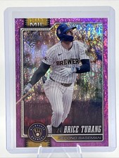 2026 Topps Brice Turang BREWERS Pink Holofoil Sandglitter Variation #105