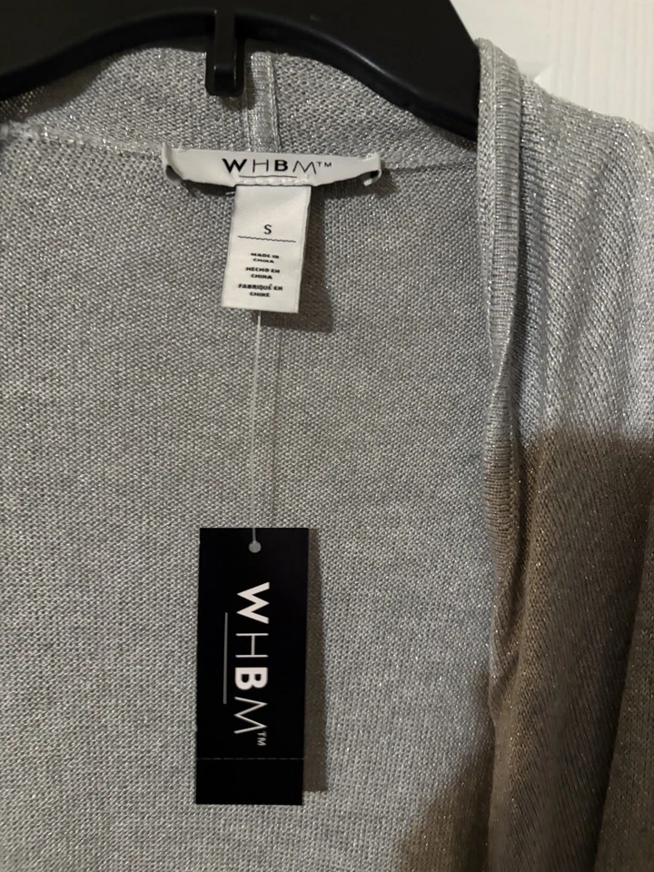 Cárdigan Suéter Casa Blanca Mercado Negro Gris Manga Larga Nuevo con Etiquetas Talla Pequeña Foto 2 de 4