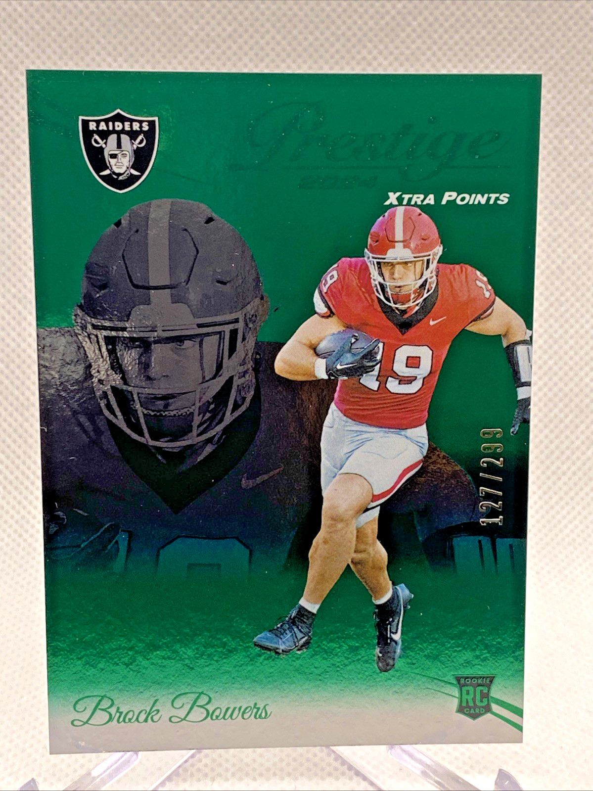 2024 Panini Prestige - Rookies Brock Bowers #305 Xtra Points Green /299 (RC)